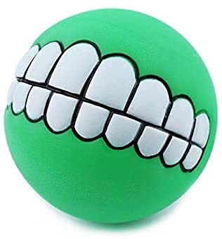 Furry Critters Teeth Ball for Dogs, Fun Pet Toy with Human Smile Design & Squeaker, Tooth Chew Toy, Squeak Squeaky Smiling Pet B