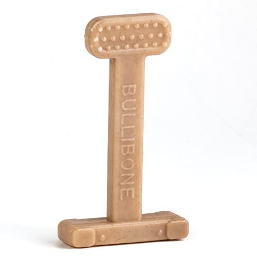 Bullibone Nylon Dog Chew Toy Nylon Bone - Improves Dental Hygiene, Easy To Grip Bottom, And Permeated With Flavor (Beef, Small -
