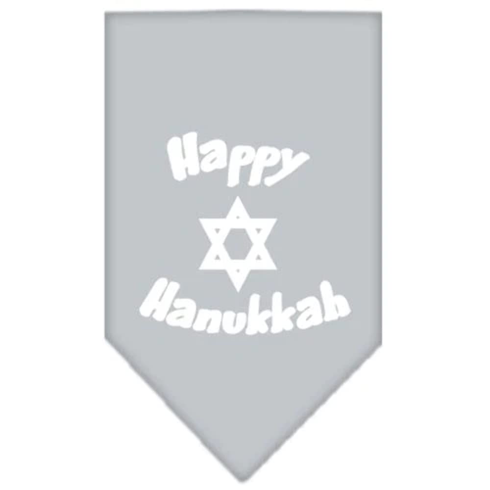 Pet and Dog Bandana Screen Printed, &quot;Happy Hanukkah&quot; Emerald Green Small
