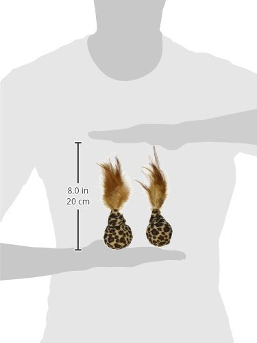 Petlinks (2 Count) Feather Flips Plush Ball Cat Toys - Blue, 2 Count