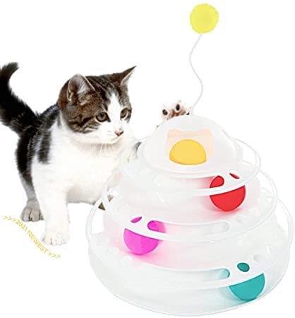 Dog Trust Cat Toy 4 Level Towers Of Circle Track Roller With Moving Balls Interactive Play Toy For Kitten And Cat