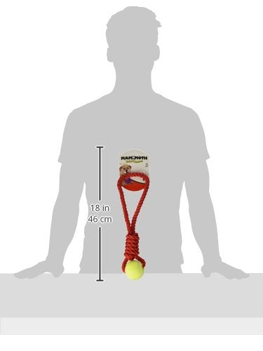 Mammoth Pet Products Flossy Chews Twister Toy With Tennis Ball, Medium 15''