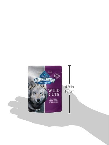 Blue Buffalo Wilderness Trail Toppers Wild Cuts Wet Dog Food, High-Protein & Grain-Free, Made with Natural Ingredients, Chunky B