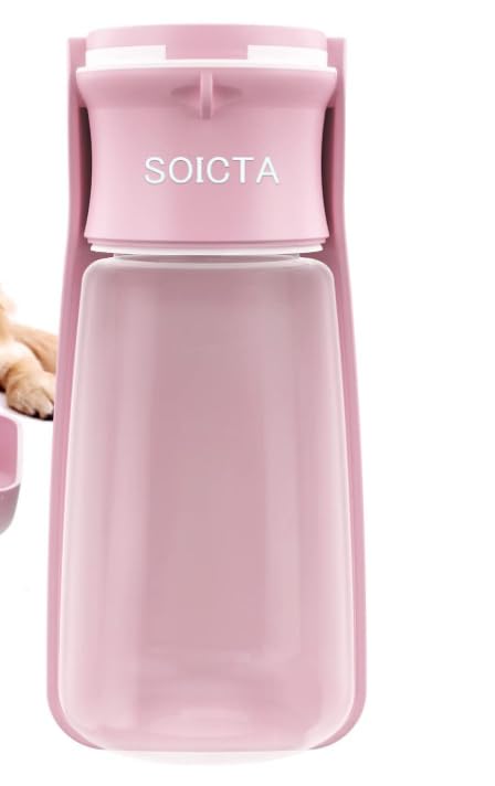 SOICTA Portable Dog Water Bottle for Walking 19 OZ or 12 OZ Portable Pet Water Bottles for Puppy Small Medium Large Dogs Water D