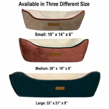 Otis & Claude Hi-Tech Pet Bed For Dogs And Cats, Machine Washable Sleeping Bed And Non-Slip Bottom Breathable Soft, Ultra-Plush, Medium - Cashmere Red