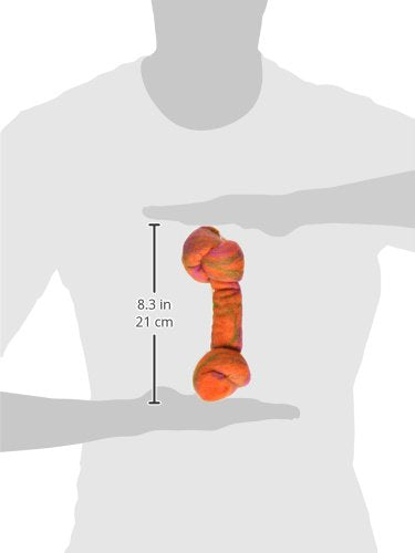 One Pet Planet Wool Knotted Bone Chew Toy, 8.5-Inch, Orange
