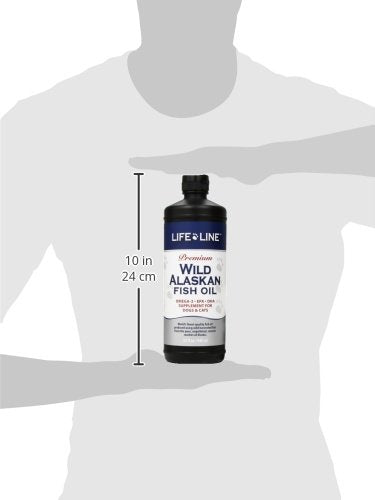 Life Line Pet Nutrition Wild Alaskan Fish Oil for Dogs and Cats 32oz - Omega 3 Fish Oil Supplement for Skin & Coat - Supports Br
