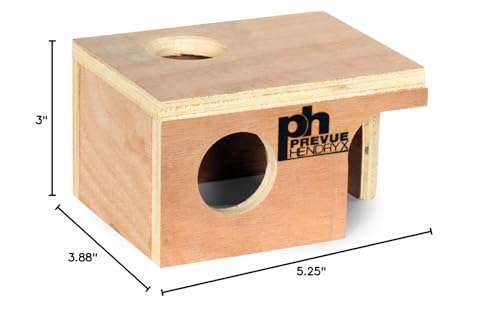 Prevue Pet Products Natural Hardwood Mouse Hut 1120 - Cozy Shelter for Mice, Perfect Size for Small Pets