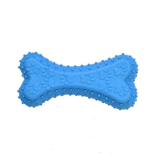 PSK PET MART Squeak Dog Chew Bone Toy, Rubber Bone Squeak Chew Toy for Chewing for Dogs, Floating & Suitable for Pool Use (Blue)