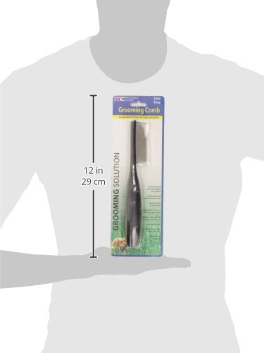 Miracle Care Coat Fine Grooming Comb, Black, 9'' L X 1.25'' W X 1.25'' H (3240)