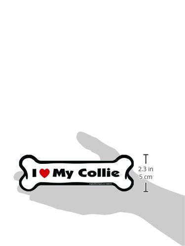 Imagine This Bone Car Magnet, I Love My Collie, 2-Inch By 7-Inch
