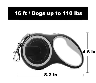OUTnWILD Retractable Dog Leash, 16 ft Heavy Duty Dog Leash for Large Breeds/Pets Up to 110 lbs, 360 Tangle Free Design with One