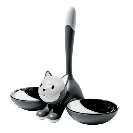 Alessi Ammi09 B Tigrito Cat Bowl, Black, Black