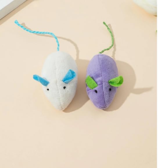 Kittupet 2 Pcs Plush Mouse Cats Rattling Mice Amusement Toys Catnip Mice Toys Cat Mice Toys Kitten Stuffed Animal Toy Cat Catchi