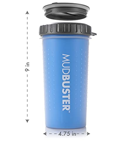 Dexas Lidded Mudbuster Portable Dog Paw Cleaner, Pro Blue, Large With Lid