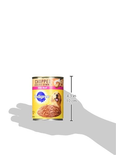 Pedigree Chopped Ground Dinner Adult Canned Soft Wet Dog Food With Beef, 13.2 oz. Cans (12 Count, Pack of 1)