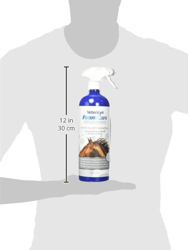Vetericyn FoamCare Medicated Horse Shampoo | Sprayable Equine Shampoo with Ketoconazole for Healing Relief from Itchy Skin, Fung
