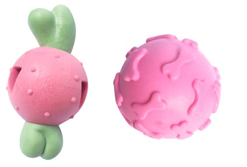 PSK PET MART Multicolor Tennis Bouncy Ball with Sound for Dog (Combo of 2, One Ball and One Toy Each, Small Breeds)