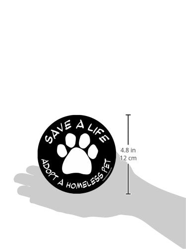Imagine This 4-3/4-Inch By 4-3/4-Inch Car Magnet Social Issues Circle, Adopt A Homeless Pet, Black