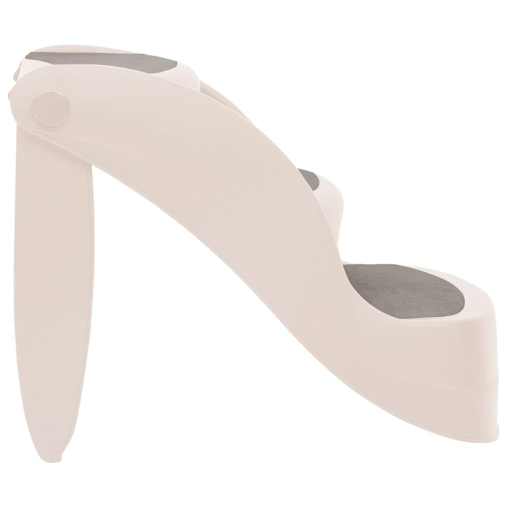 Vidaxl Folding Pet Stairs, 3-Step, Non-Slip Steps, Easy Assembly, Suitable For Small And Large Pets, High Load Capacity, Space Saving Design, Cream Plastic