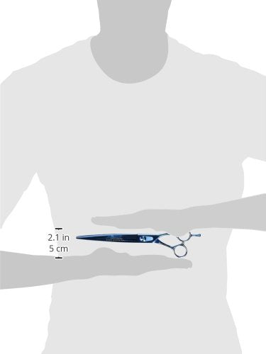 Master Grooming Tools 5200 Blue Titanium Shears - High-Performance Shears for Grooming Dogs - Straight, 8