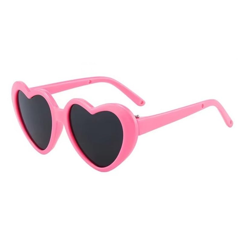 10 Pcs Lovely Heart Shape Pet Cat Glasses Eye-Wear Sunglasses For Little Dog Cat Party Costume Dress Up Favors (Pink)