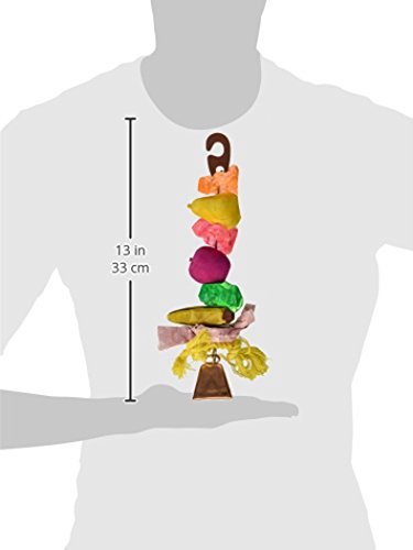 Penn-Plax Bird-Life Fruit Kabob Bird Toy With Bell – Various Textures, Materials, And Colors – Great For African Greys, Medium Birds, And Small Parrots – Large