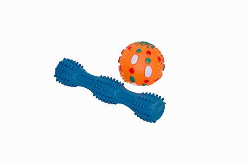 Psk Pet Mart Dog Tennis Bouncy Ball With Sound Ball Multicolor Toy For Dog (Combo Of 2, One Ball And One Toy Each).