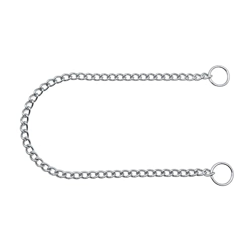 ChampWei Heavy Chain Dog Metal Collars, Adjustable Weather Proof Alloy Steel Necklace for Small Medium Large Dogs (Silver, XL)