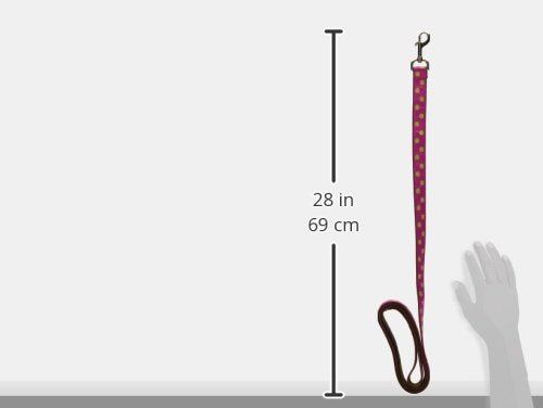 Large Fuchsia/Lime Dot Dog Leash: 1 Wide, 6ft Length - Made in USA.