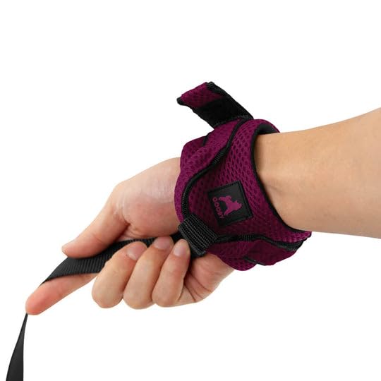 Gooby Soft Mesh Wrist Band Surfer Leash - Purple, 6 Ft - Comfortable Hands Free Leash With Elastic Band For Small, Medium And Large Dogs