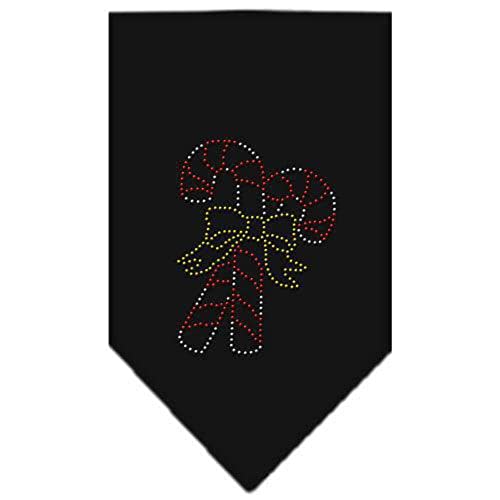 Christmas Pet and Dog Bandana Rhinestone, "Candy Canes" Cocoa Small