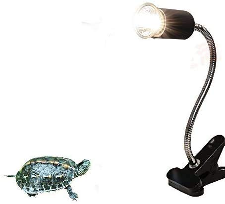 Ctkcom Uva Uvb Light Bulb Reptile Ceramic Heat Lamp Pet Heating Bulb Holder Clamp Lamp Fixture Heating Light Lamp For Reptiles,Aquarium Reptile Light Adjustable Habitat Lighting Stand,110V-130V(Black)