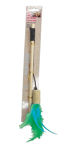 Spot Cat-Bernet Cork With Feathers Teaser Wand Bernet Cat Toy, Assorted