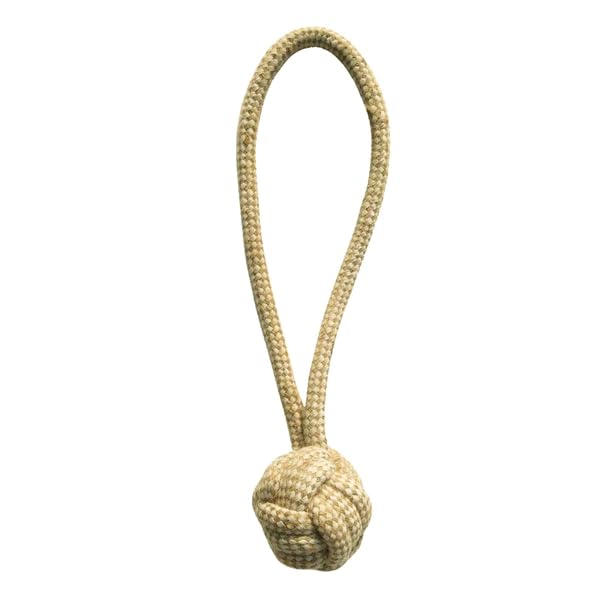 Dog Trust Dog Toy, Dog Toy, Natural Cotton Ball with Rope, Lightweight, Ideal for Puppy, Diameter 7 cm Pack of 1