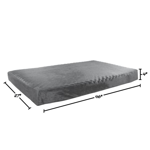 Orthopedic Dog Bed - 2-Layer Pet Bed for Floor, Kennel, or Crate with Removable Washable Cover - 46x27 Dog Bed for Large Dogs by