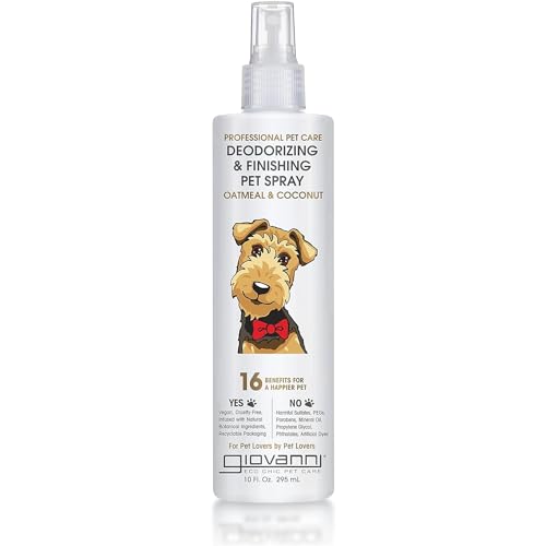 Giovanni Professional Pet Deodorizing & Finishing Pet Spray - Oatmeal & Coconut Helps Neutralizes Odors, Silkens, Freshens Fur - 10 Oz