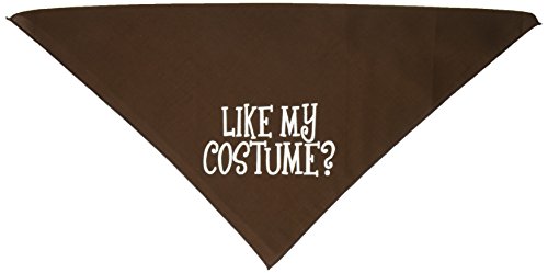 Halloween Pet and Dog Bandana Screen Printed, "Like My Costume?" Cocoa Large