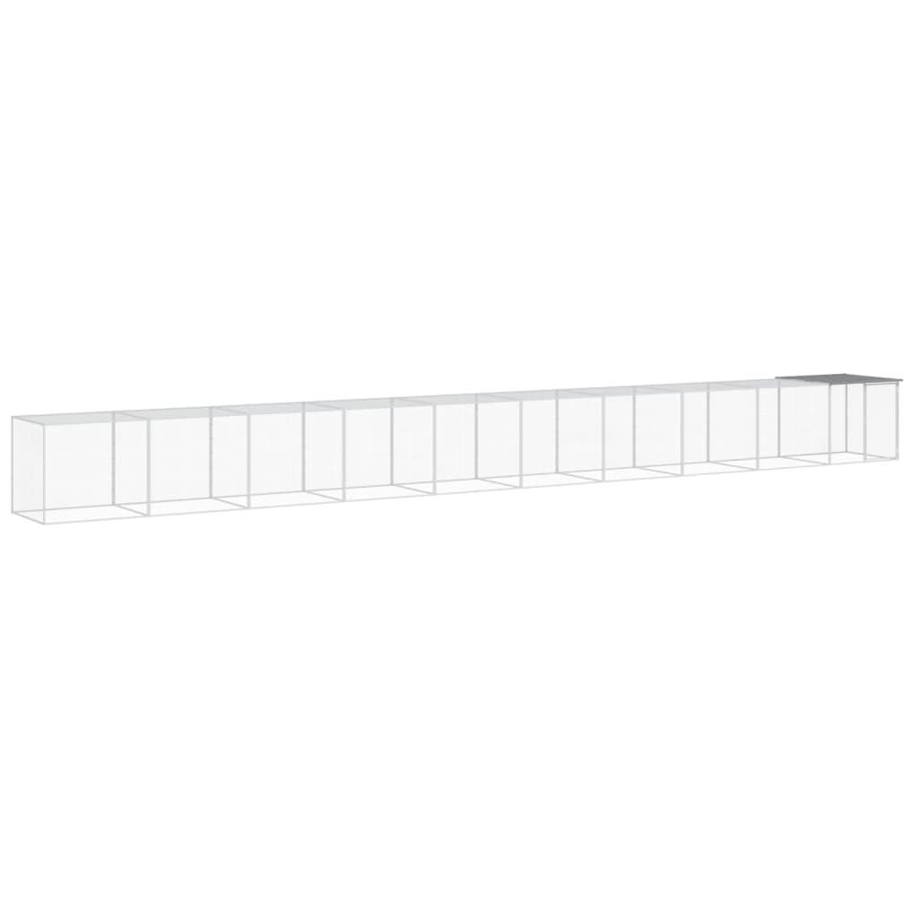 vidaXL Light Grey Chicken Cage With Roof - Perfect Outdoor Space For Rabbits And Chickens - Galvanized Steel Build - Lockable Do