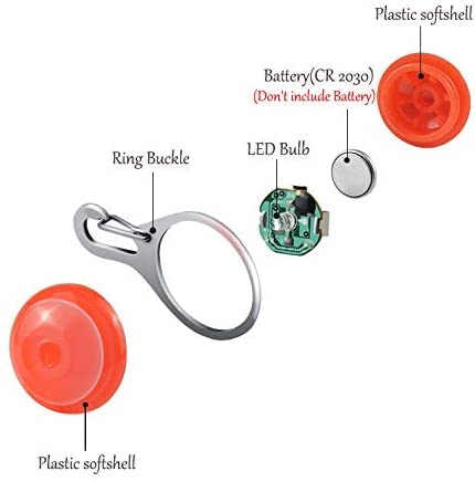 Xiaojuan 8 Packs Led Dog Collar, Led Light Up Clip-On Dog Collar Light, Dog Lights For Night Walking,Waterproof Dog Night Light,