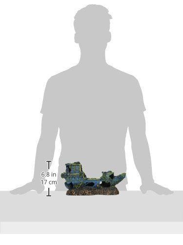 Penn-Plax Deco-Replicas Sunken Treasure Ship Aquarium Decoration – Safe For Freshwater And Saltwater Fish Tanks – Medium