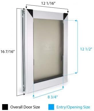 Medium Dual Flap Heavy Duty Rustproof Dog Doors For Exterior Doors - Solid Aluminum Frame With Magnetic Closure On Polyurethane