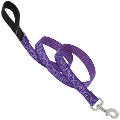 LupinePet Originals 1" Jelly Roll 6-Foot Padded Handle Leash for Medium and Larger Dogs