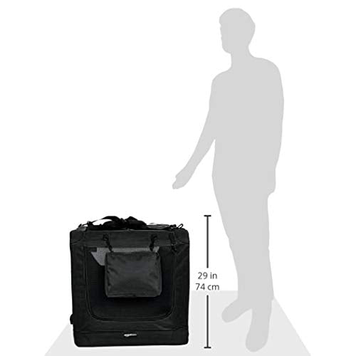 Amazon Basics Folding Portable Soft Pet Dog Crate Carrier Kennel, 36 X 24 X 24 Inches, Black