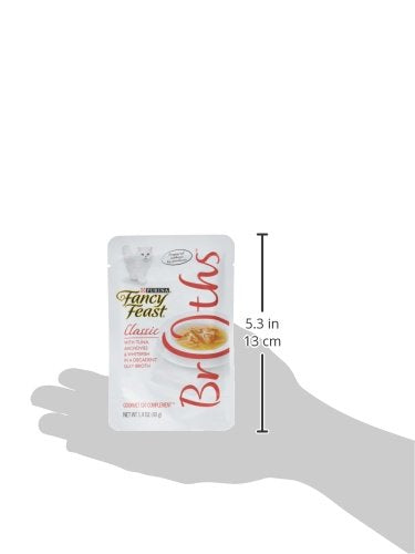 Purina Fancy Feast Lickable Wet Cat Food Broth Topper Classic With Tuna, Anchovies and Whitefish - (Pack of 16) 1.4 oz. Pouches
