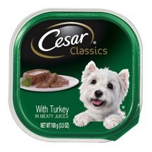 6 Individual Trays Of Cesar Canine Cuisine Wet Dog Food With Turkey, 3.5 Oz. Ea