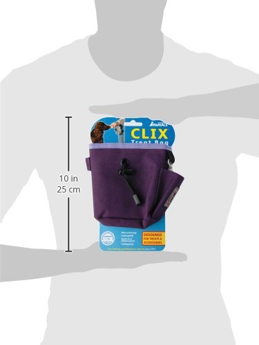 Company of Animals Treat Bag, Purple, Zipped Pockets & Drawstring, Clips on Belt, Waistband or Pocket, Waterproof Treats Pouch,