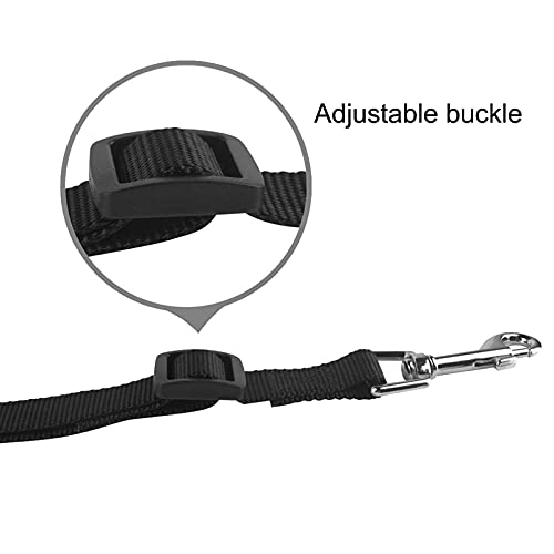 3 Way Dog Leash + A Collapsible Travel Bowl, Nylon Adjustable Coupler No Tangle Detachable 3 In 1 Multiple Dog Pet Cat Puppy Leash With Soft Padded Handle (Black)