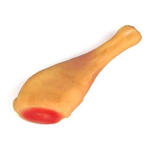 D&C Paws Colorful Squeaky Rubber Non Toxic Sound & Chew Chicken Leg Shape Toy Ideal For Playing And Cherwing Very Small Puppy/Ki