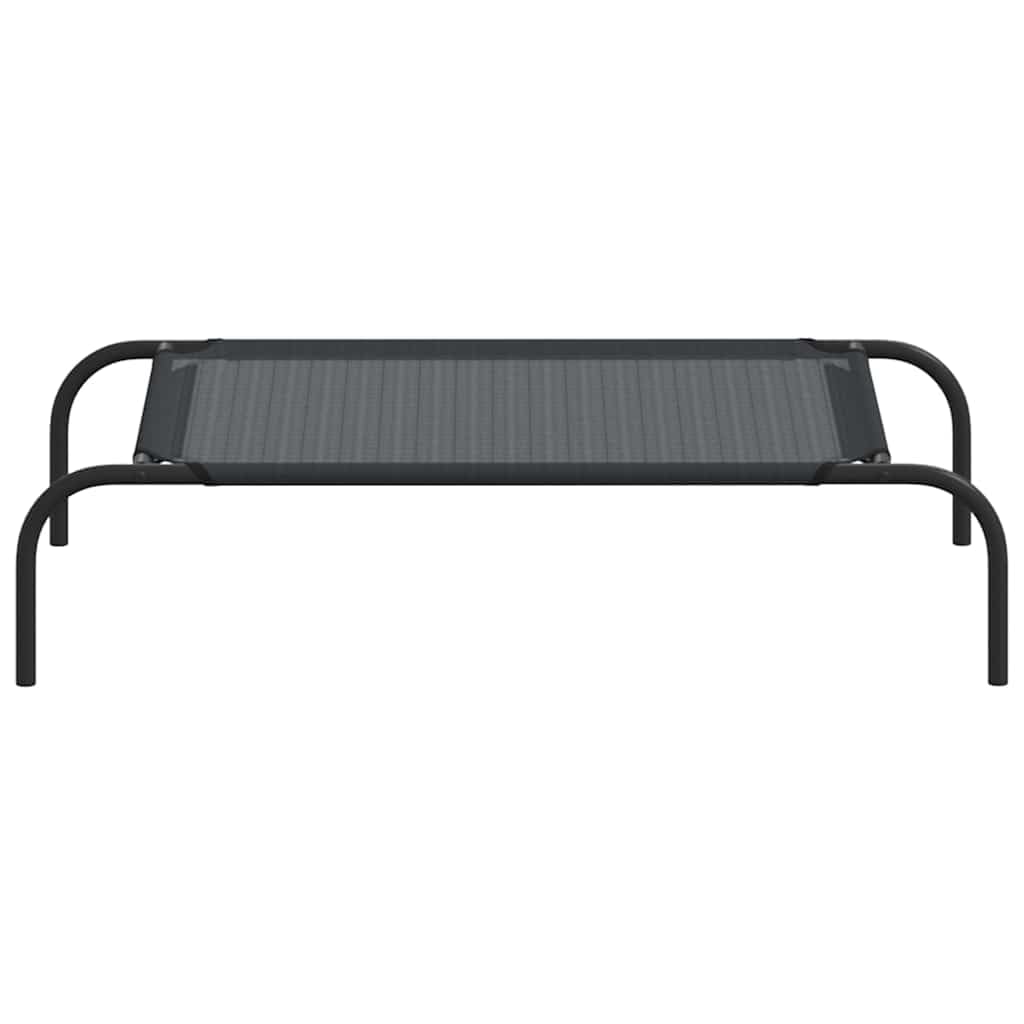 vidaXL Elevated Dog Bed Cat Pet Raised Cot Portable Indoor Outdoor Garden Yard Lawn Raised Cool Camping Basket Dog Supply Black S Textilene